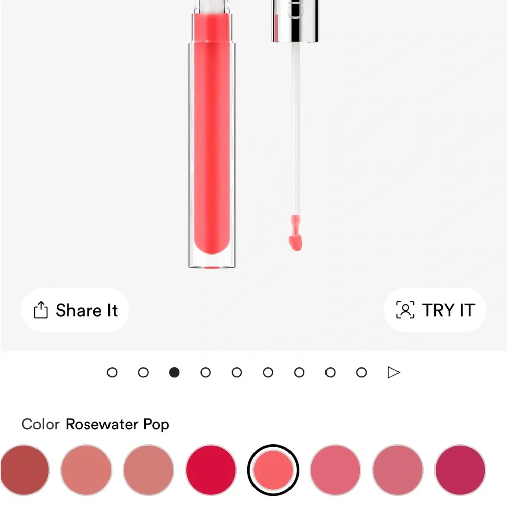 NWT Clinique Pop Plush Creamy Lip Gloss in Rosewater Pop Soft Pink Full Size